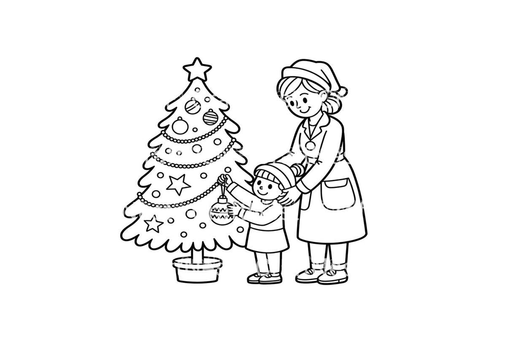 Christmas Tree Decorating Fun Coloring Books