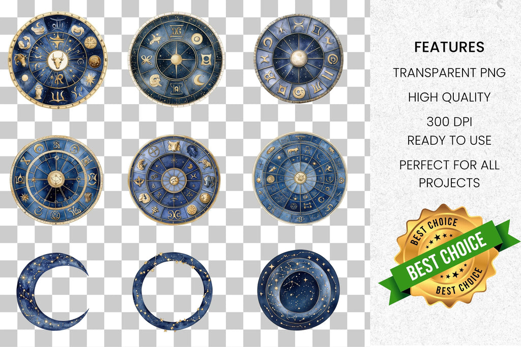 Celestial Astrology Clipart Bundle