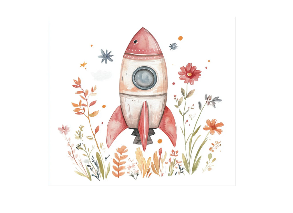 Floral Rocket Clipart Bundle
