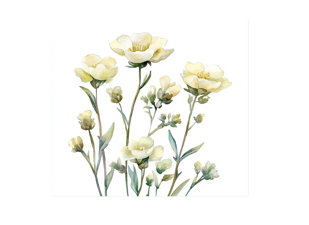 Delicate Yellow Wildflower Clipart Bundle