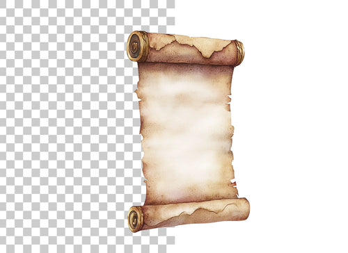 Aged Parchment Scroll Clipart Bundle