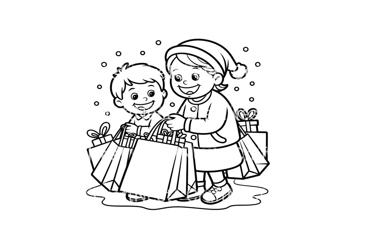Christmas Shopping Fun Coloring Books