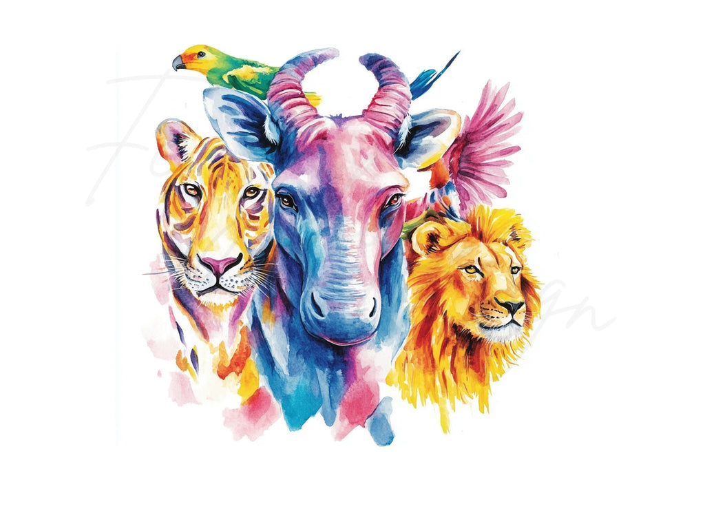 Vibrant Safari Animal Clipart Bundle