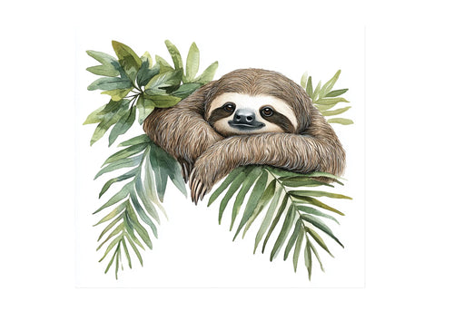 Adorable Sloth Jungle Leaves Clipart Bundle