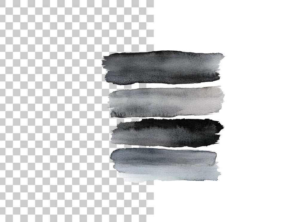Monochrome Brush Strokes Clipart Bundle
