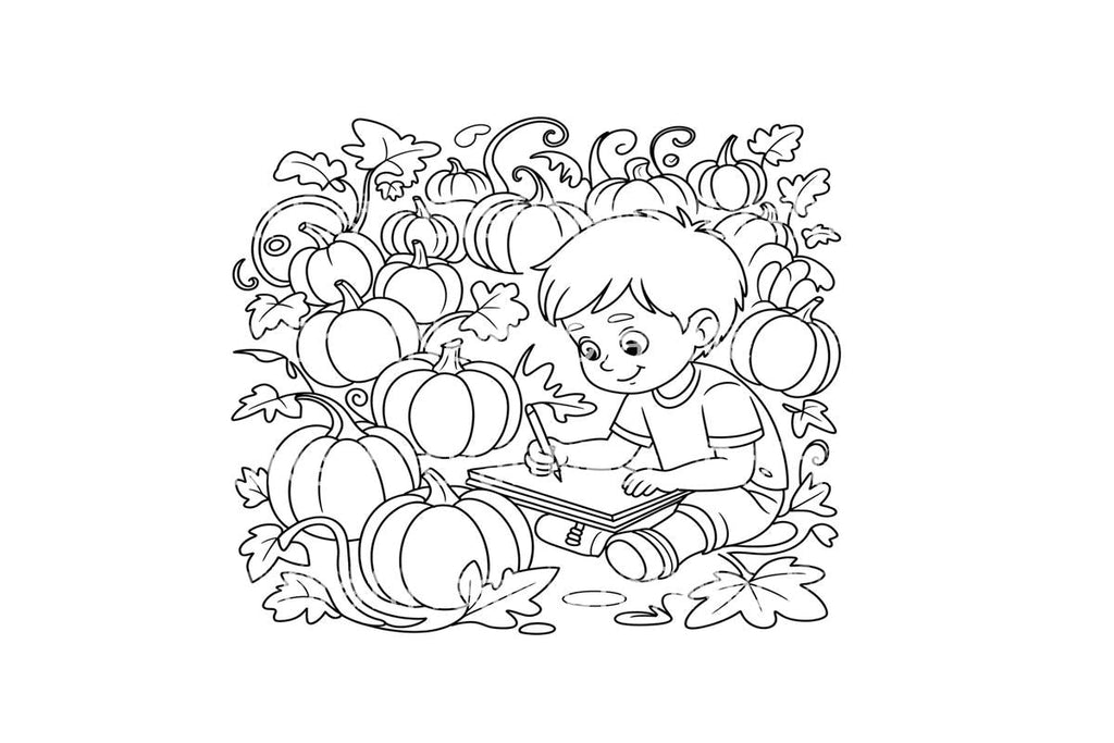 Kids Painting Autumn Leaves Coloring Books