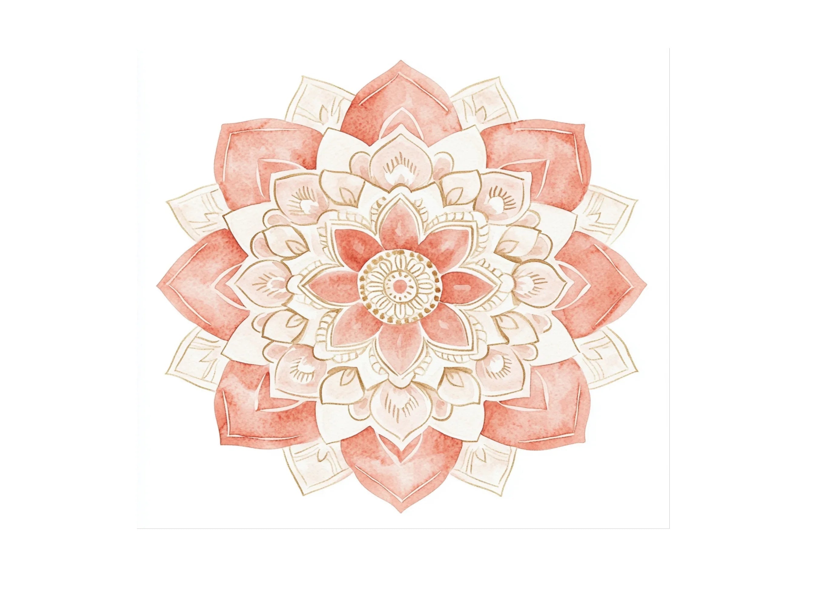 Pink and Gold Mandala Clipart Bundle