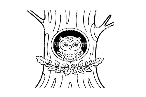 Adorable Owl in Tree Coloring Books