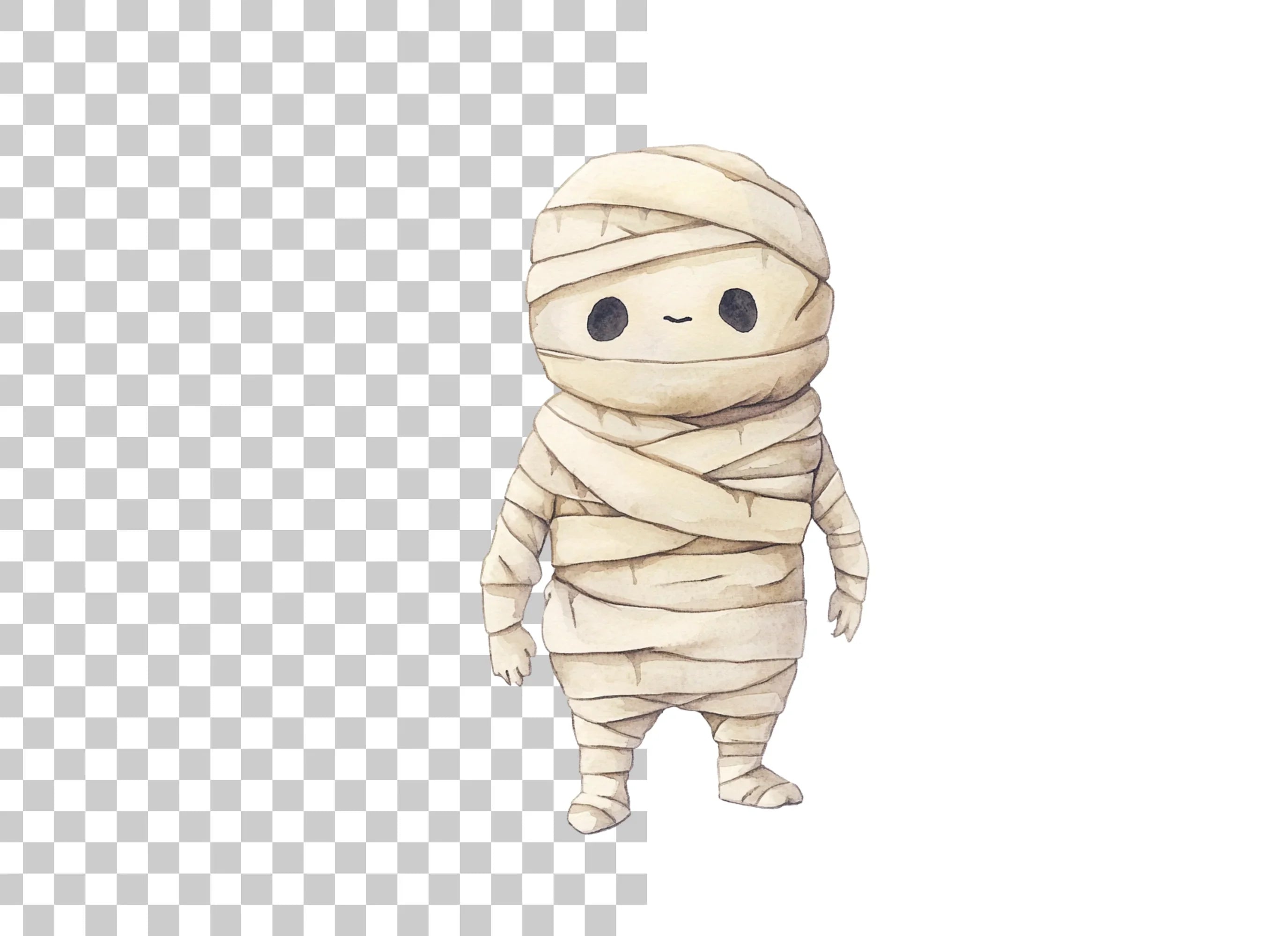 Cute Halloween Mummy Clipart Bundle