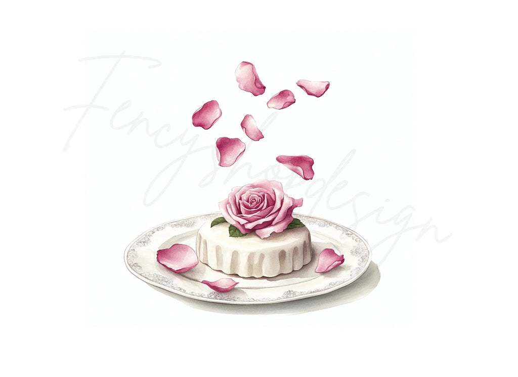 Romantic Rose Cupcake Clipart Bundle