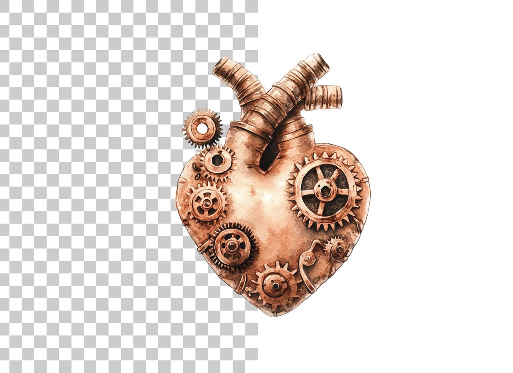 Steampunk Heart Clipart Bundle