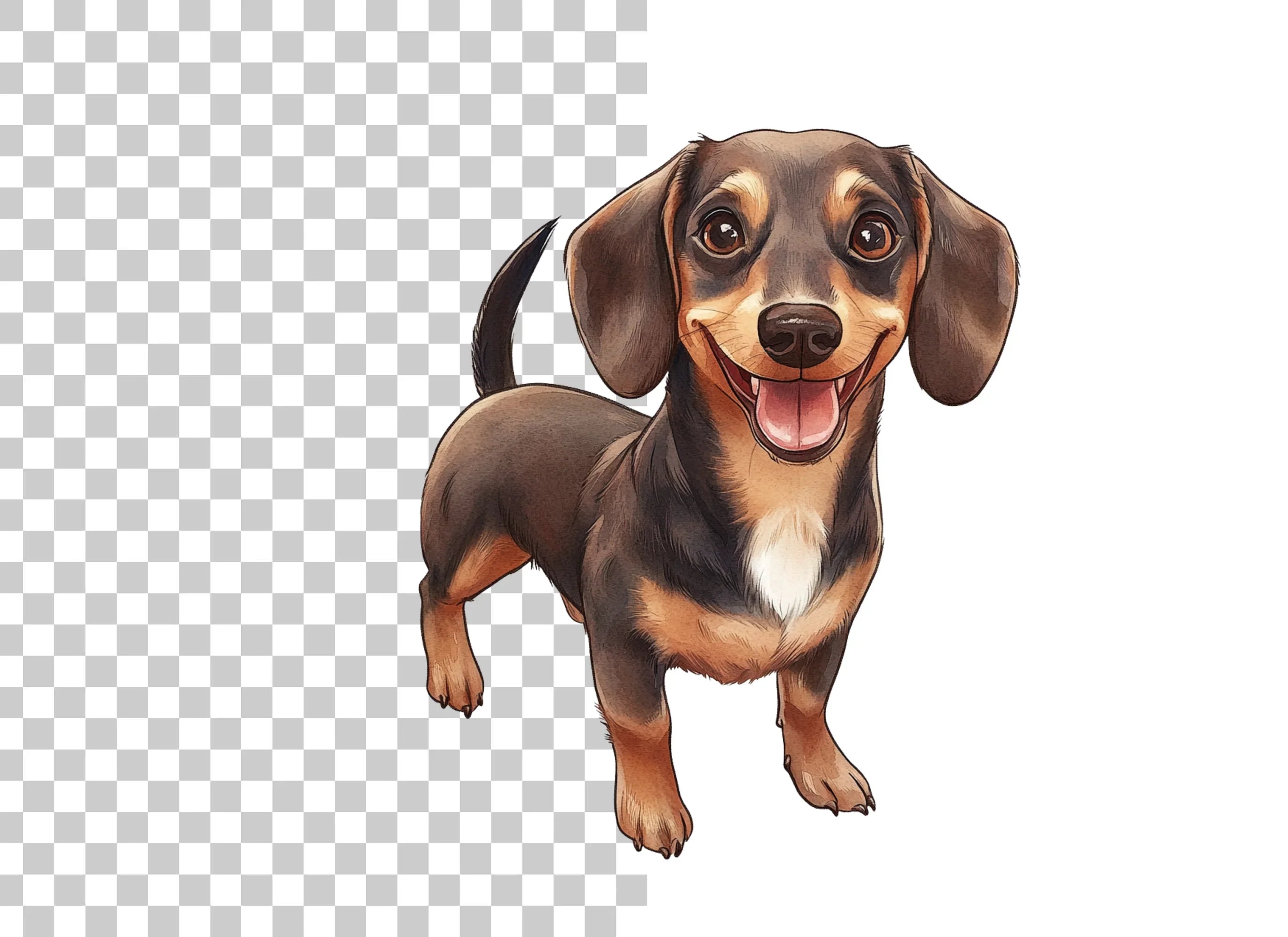 Happy Dachshund Puppy Clipart Bundle