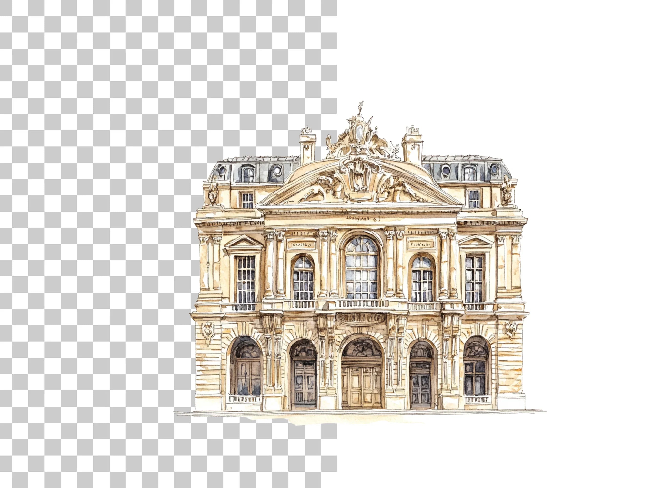 Baroque Neoclassical Building Clipart Bundle
