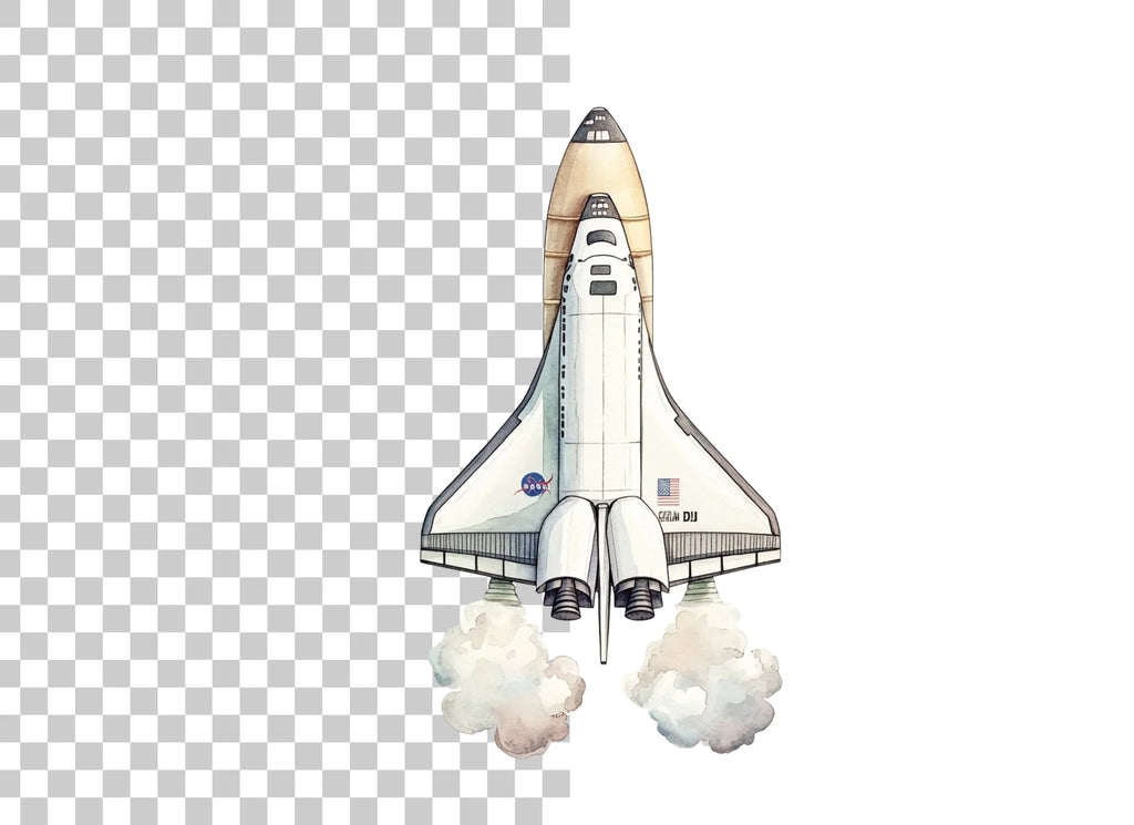 Space Shuttle Launch Clipart Bundle