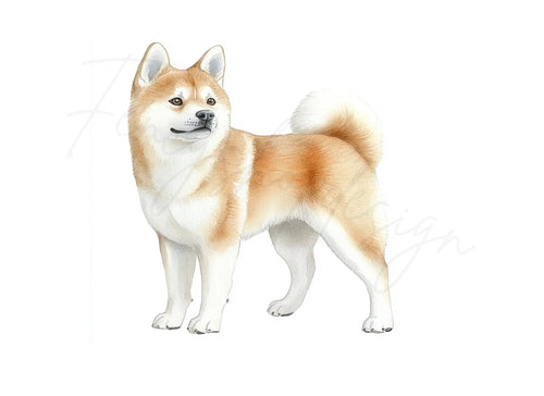 Akita Dog Breed Clipart Bundle