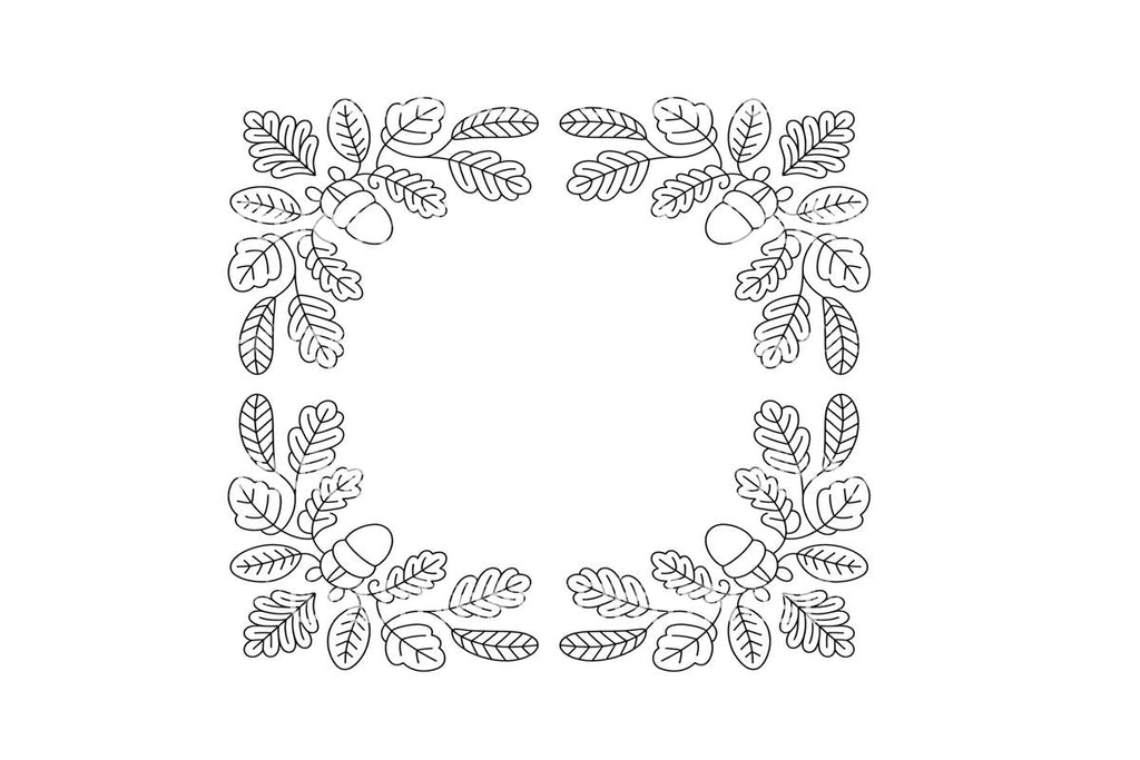 Autumn Acorn and Oak Leaf Frames Coloring Books