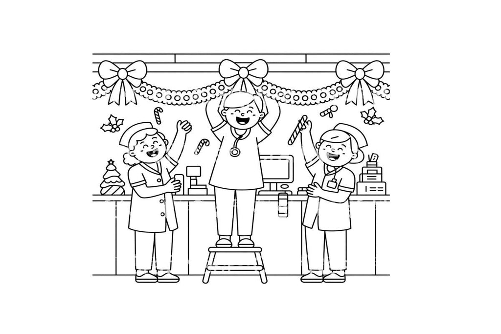 Christmas Nurses Decorating Coloring Books