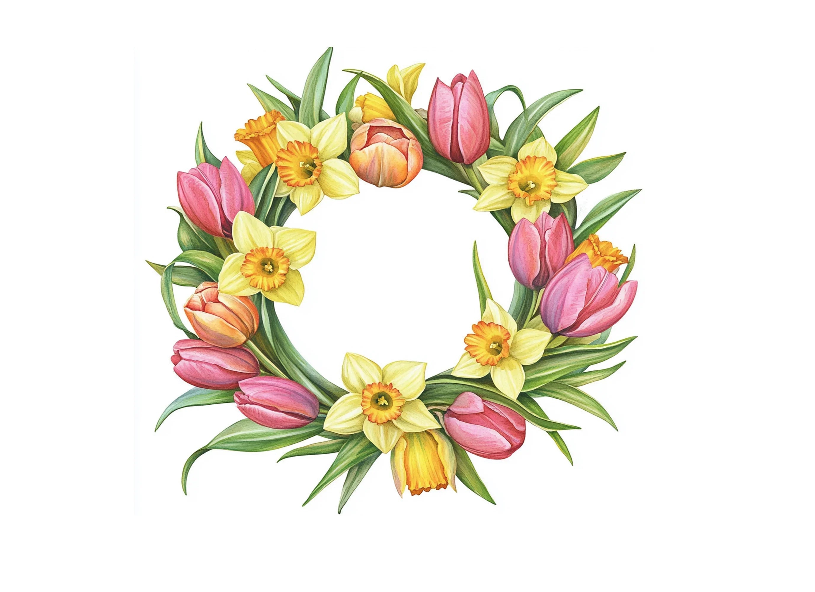 Spring Floral Wreaths Clipart Bundle