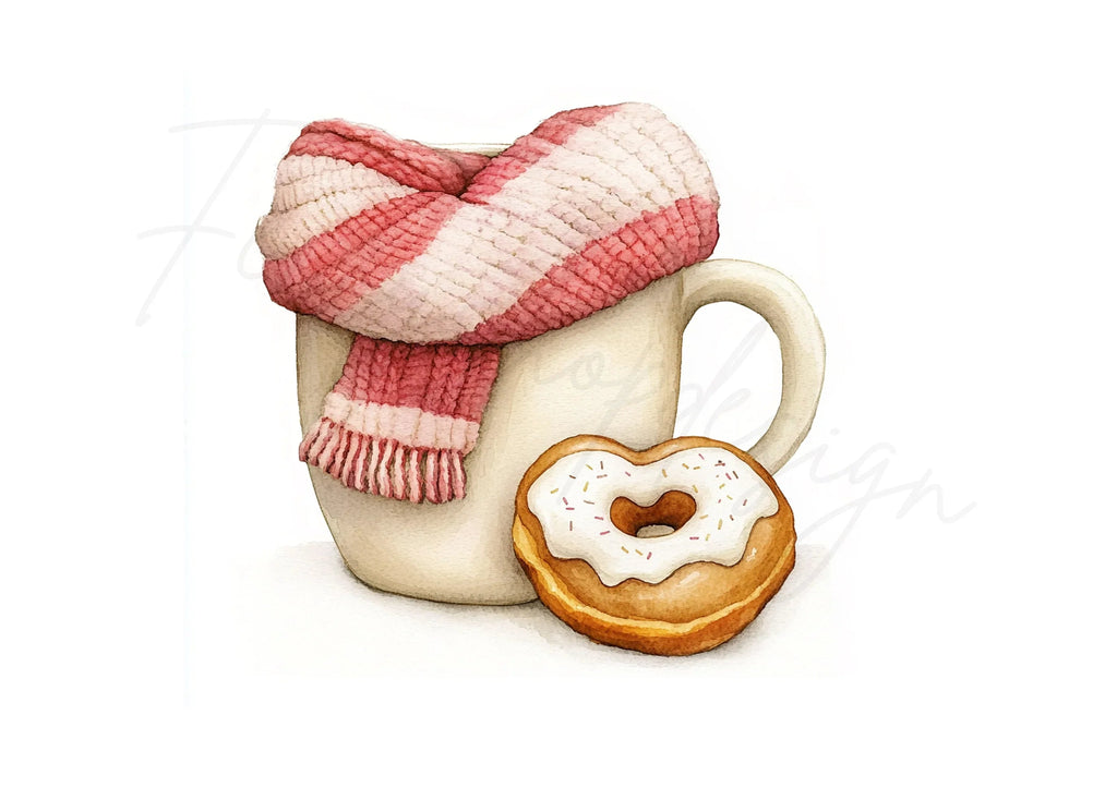 Cozy Winter Donut Clipart Bundle