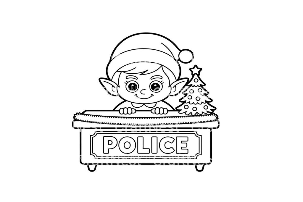 Christmas Elf Police Officer Coloring Books
