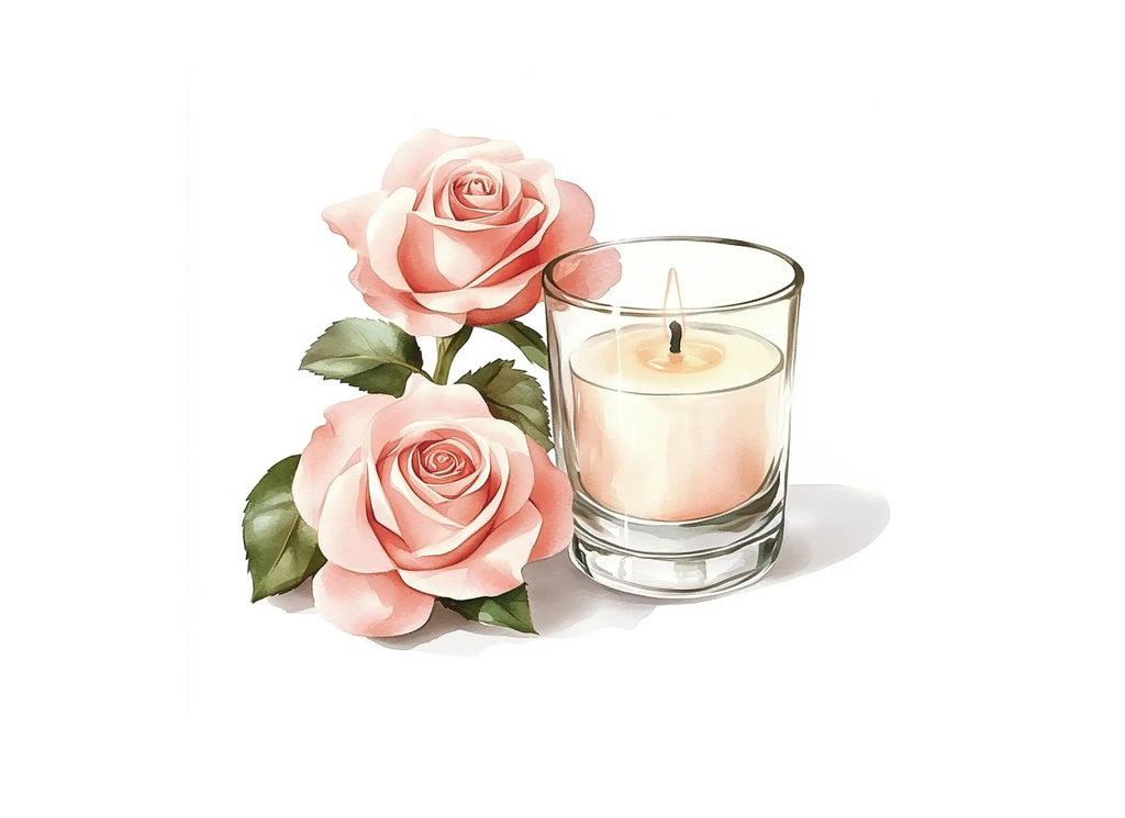 Romantic Rose Candle Clipart Bundle