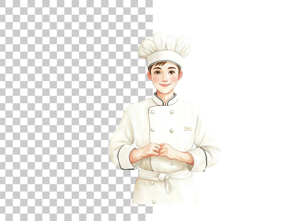 Smiling Male Chef Illustration Clipart Bundle