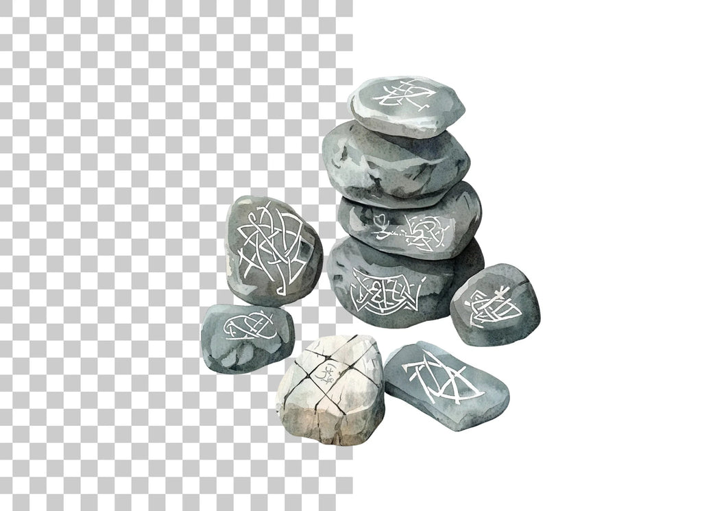 Stacked Rune Stones Clipart Bundle