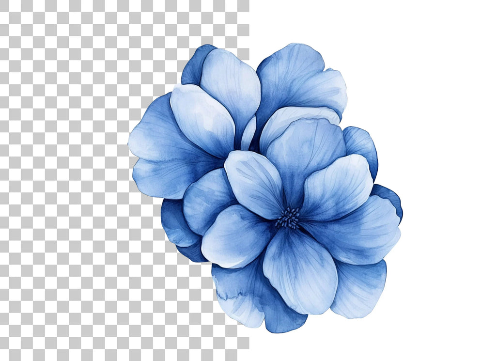 Vibrant Blue Hydrangea Clipart Bundle