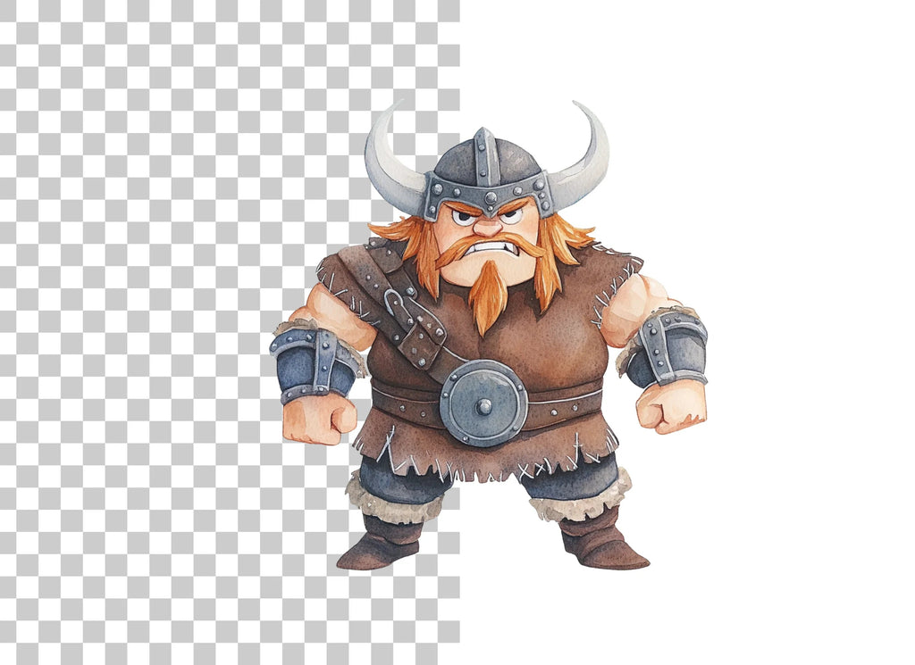 Chubby Viking Warrior Clipart Bundle