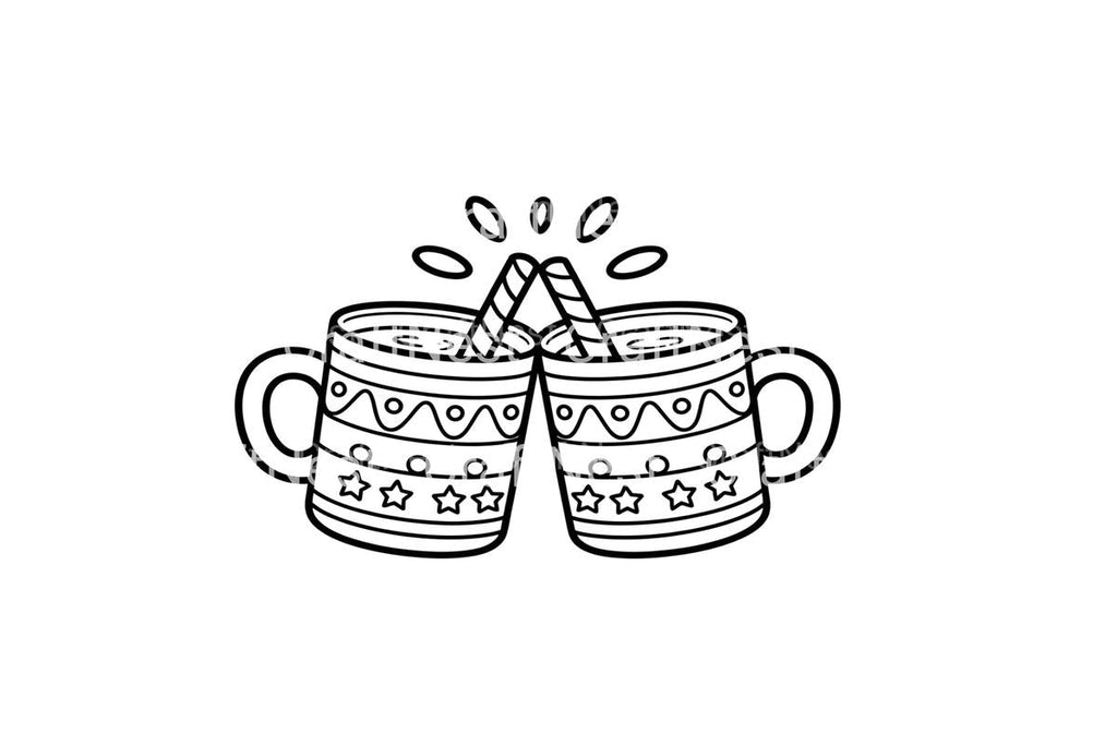 Christmas Mugs Cheers Coloring Books