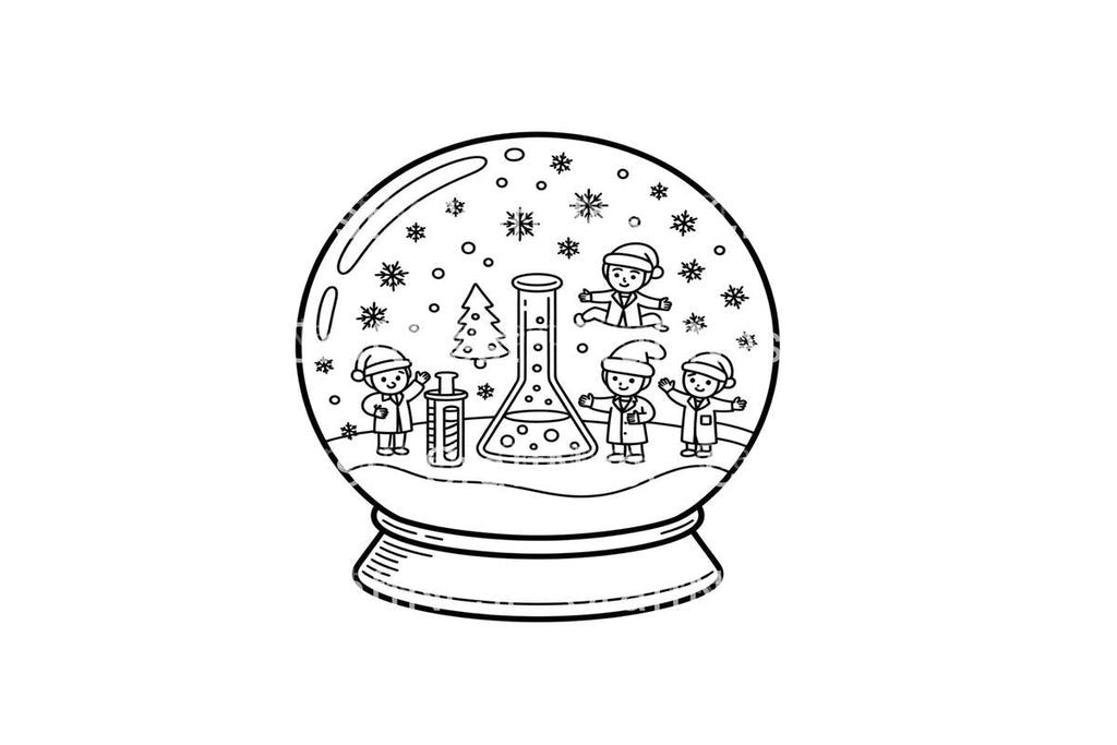 Christmas Science Snow Globe Coloring Books