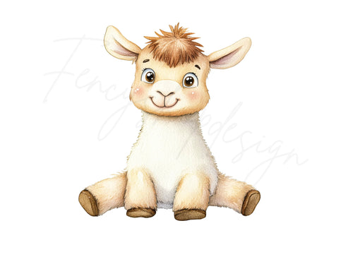 Adorable Baby Llama Clipart Bundle