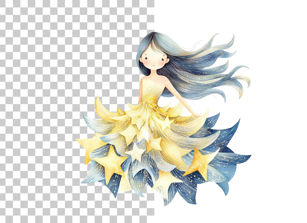 Starry Night Fairies Clipart Bundle