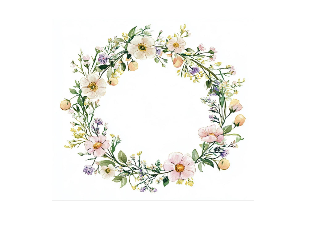 Pastel Floral Wreaths Clipart Bundle