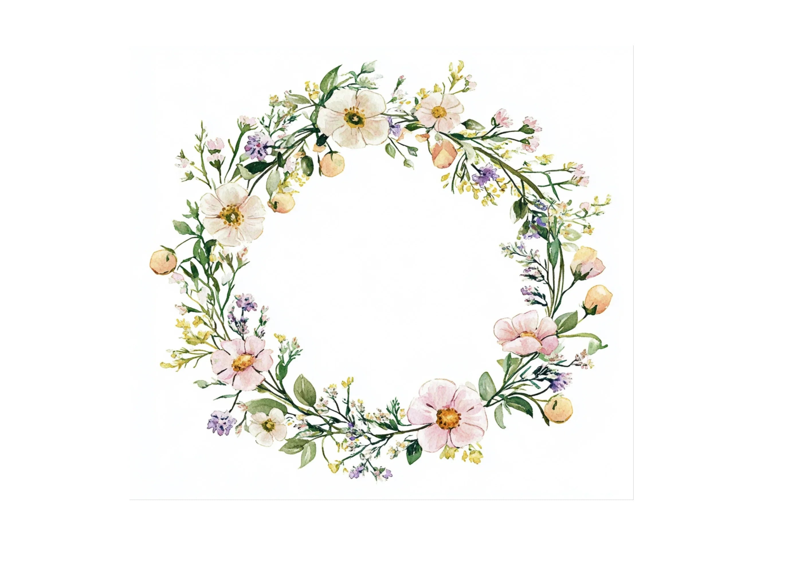 Pastel Floral Wreaths Clipart Bundle
