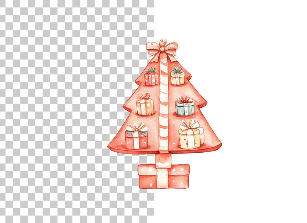 Christmas Tree with Gifts Clipart Bundle