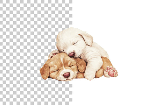 Adorable Sleeping Puppies Clipart Bundle