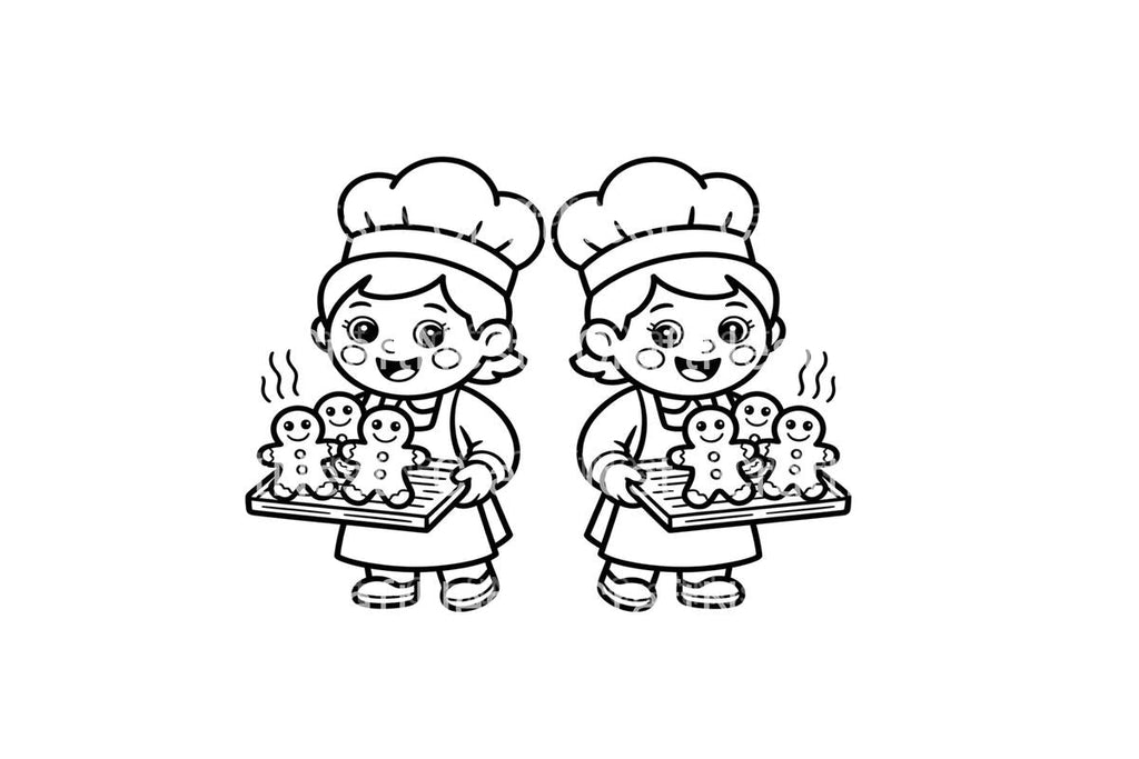 Gingerbread Bakers Fun Coloring Books