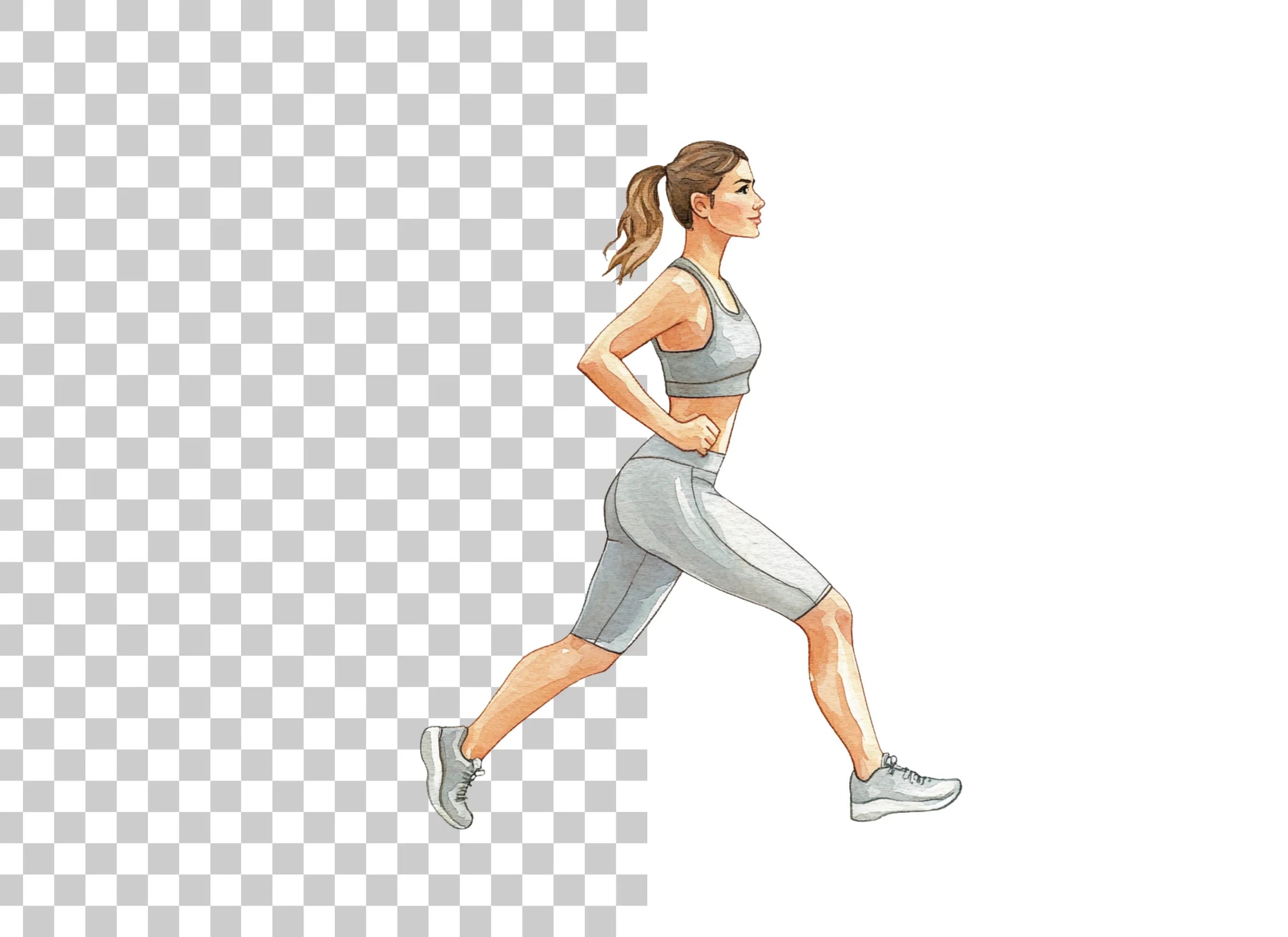 Dynamic Running Women Clipart Bundle