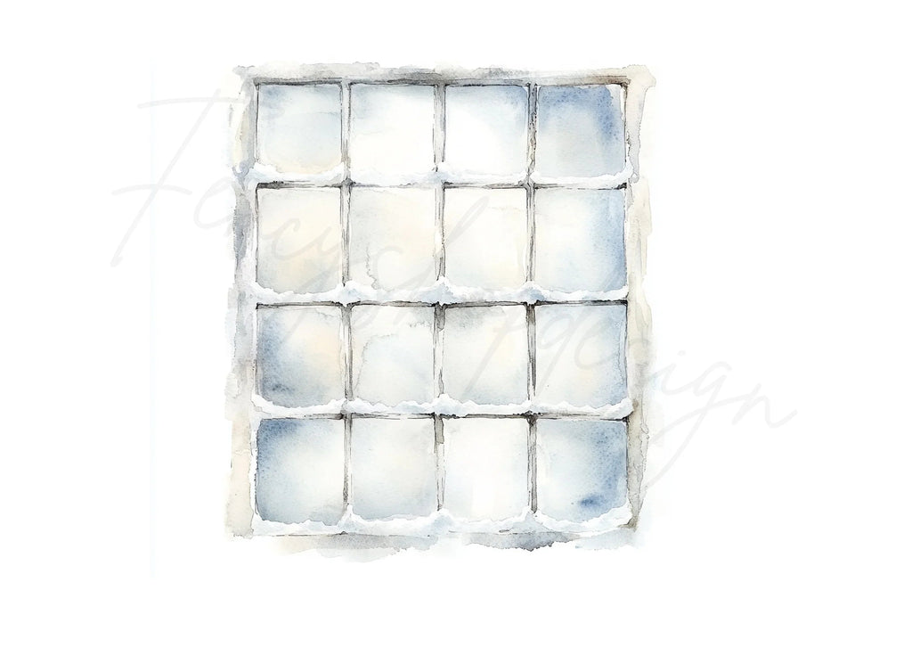 Frosted Winter Window Clipart Bundle