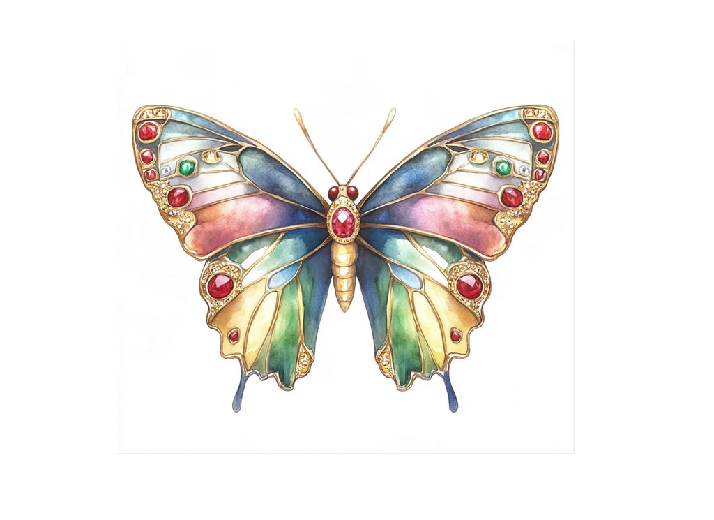 Gemstone Butterfly Clipart Bundle