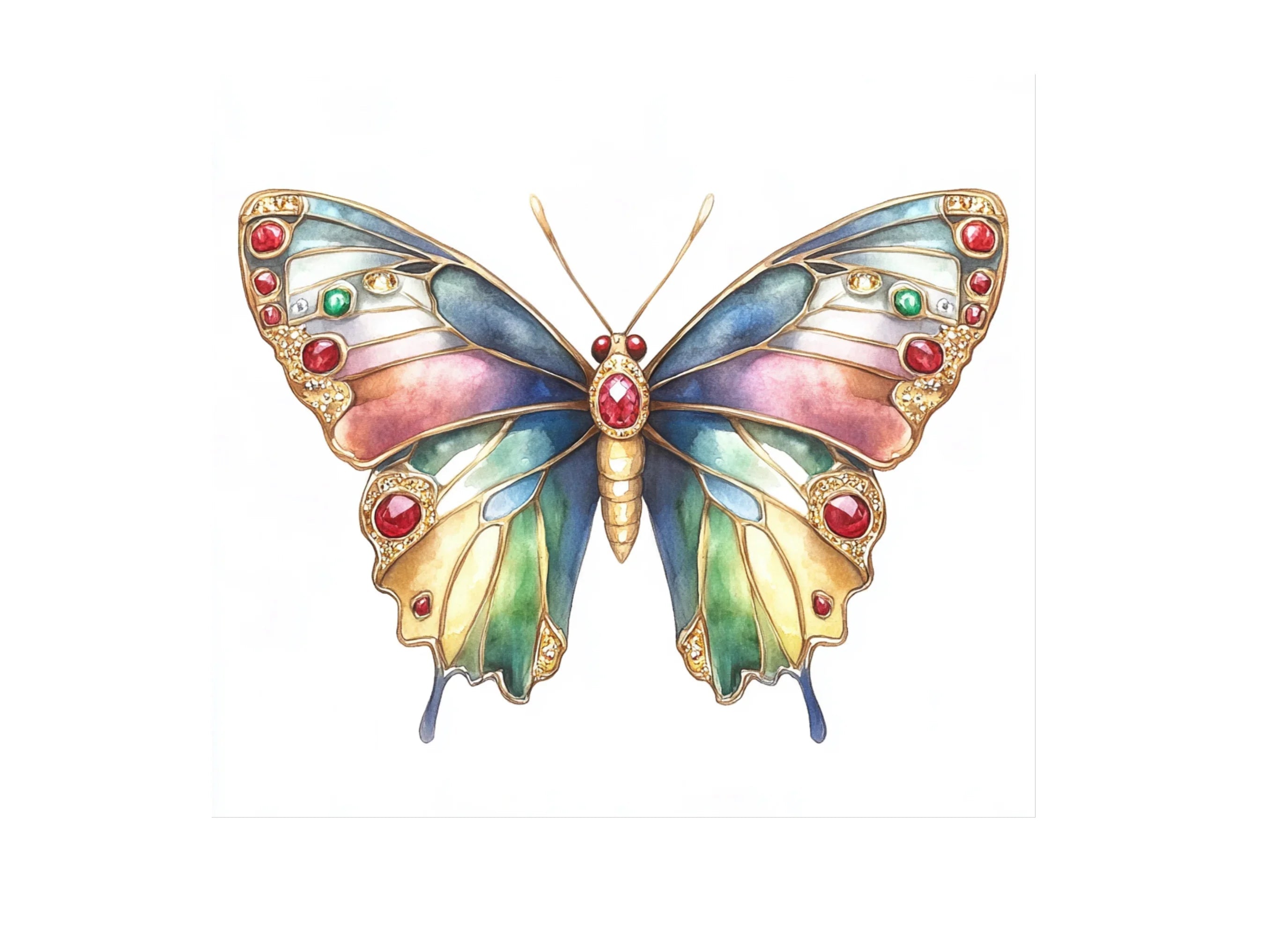 Gemstone Butterfly Clipart Bundle