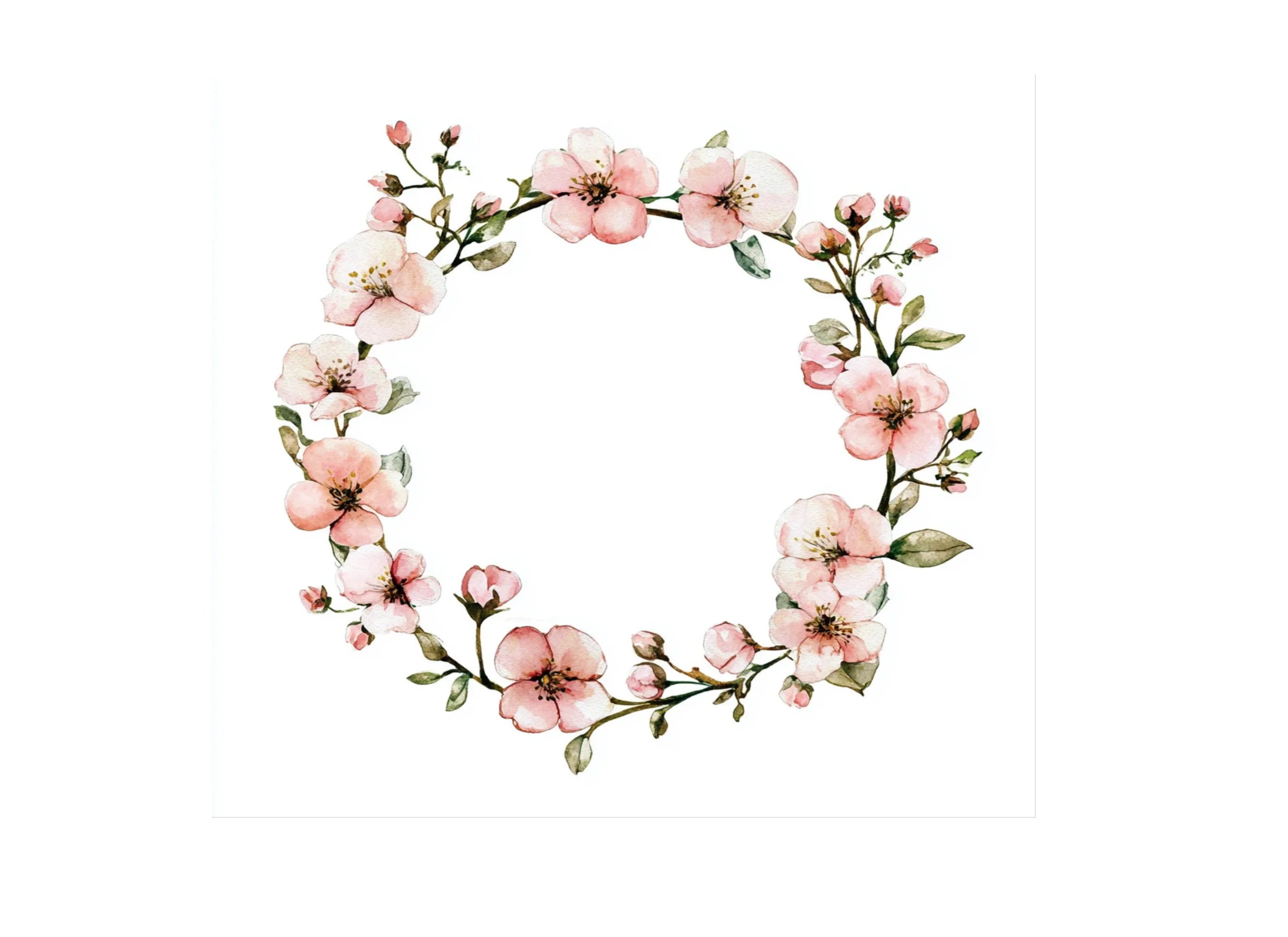 Cherry Blossom Wreaths Clipart Bundle