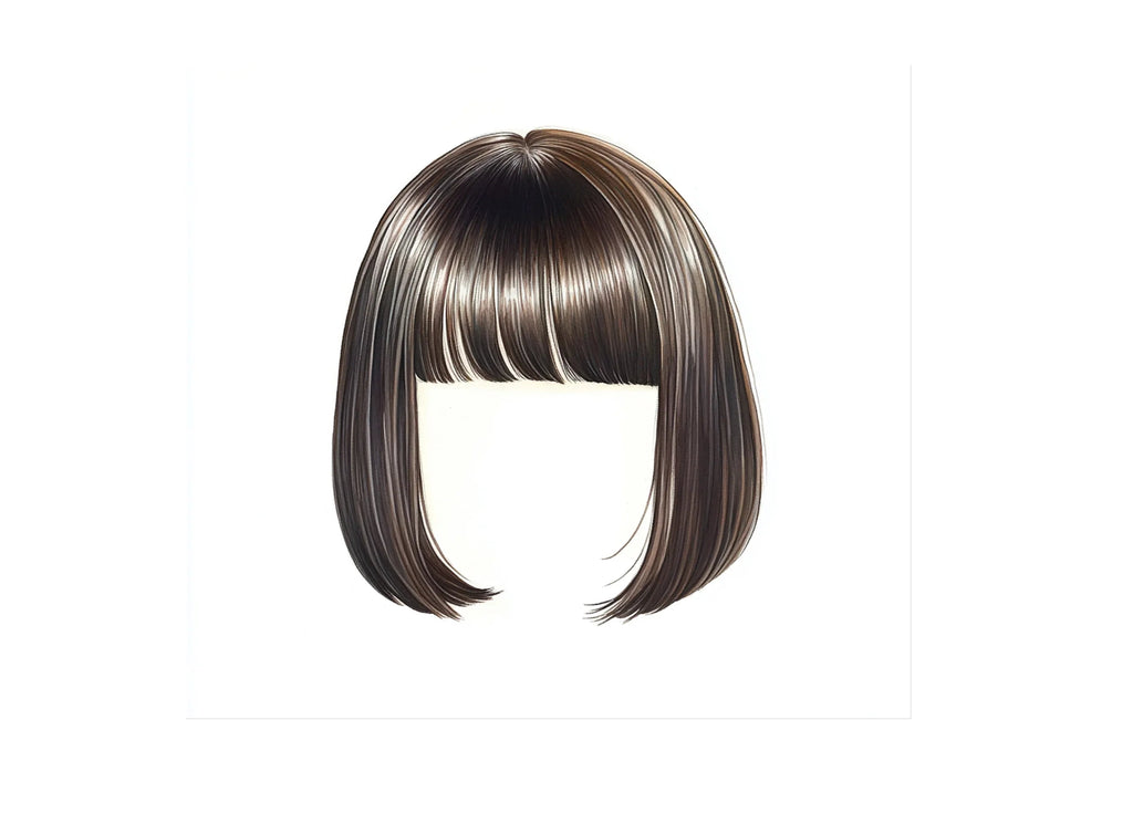 Sleek Bob Hair Wig Clipart Bundle