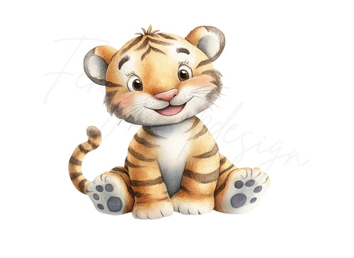 Adorable Baby Tiger Clipart Bundle