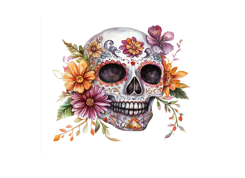 Vibrant Sugar Skull Clipart Bundle
