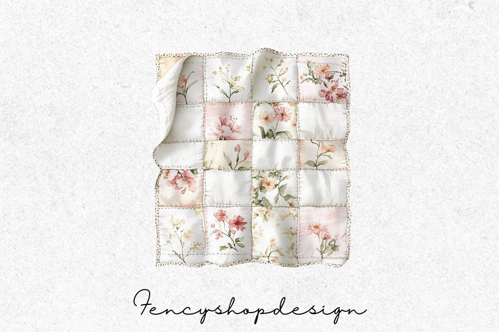 Cozy Floral Quilts Clipart Bundle