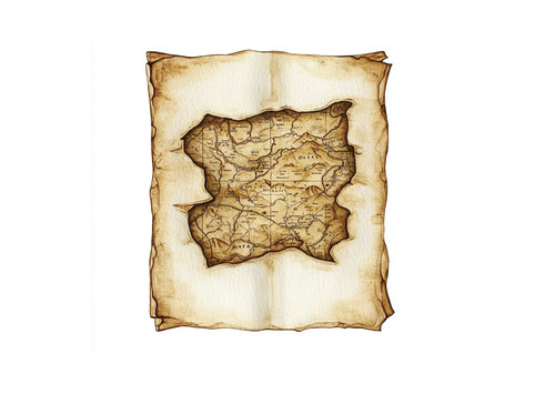 Aged Scroll Map Clipart Bundle