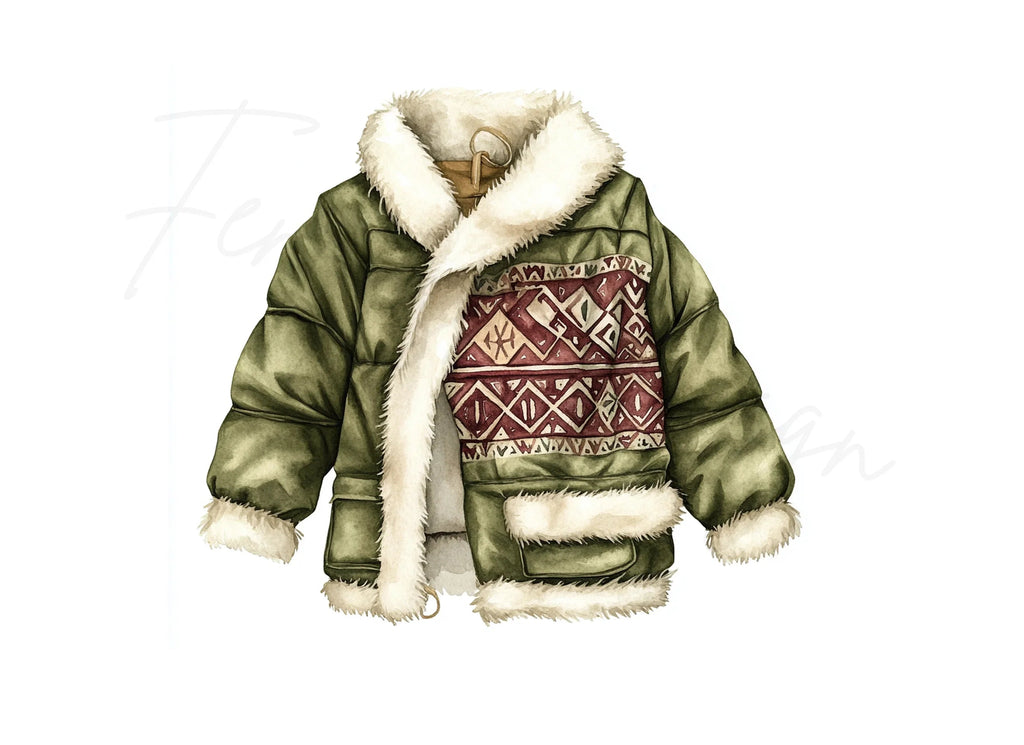 Cozy Winter Jacket Clipart Bundle