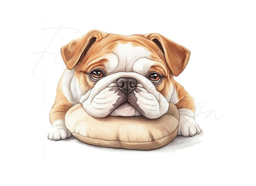 Adorable Bulldog Puppy Clipart Bundle